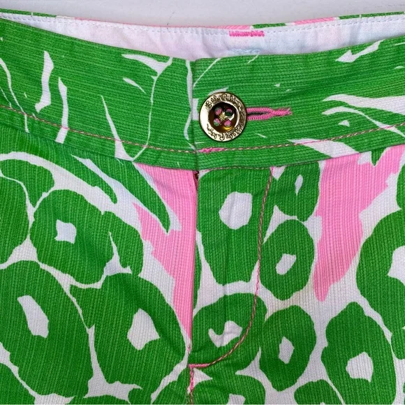 LILLY PULITZER Callahan Pineapple Print Shorts 5” Pink Pout Flamenco Green Sz 6 - Picture 4 of 13